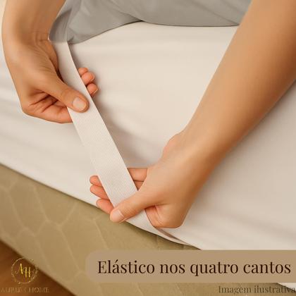 Imagem de Kit Pillow Top Dupla Face e Jogo de Lençol 2 e 3 Peças Ponto Palito Cama Completa Solteiro Casal Queen e King Size