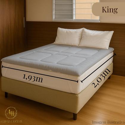 Imagem de Kit Pillow Top Dupla Face e Jogo de Lençol 2 e 3 Peças Ponto Palito Cama Completa Solteiro Casal Queen e King Size