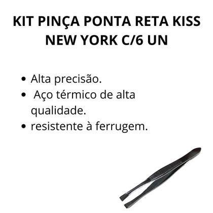 Kit Pinça Ponta Reta Kiss New York C/6 Un Twzb03Br Imagem de Kit Pinça Ponta Reta Kiss New York C/6 Un Twzb03Br