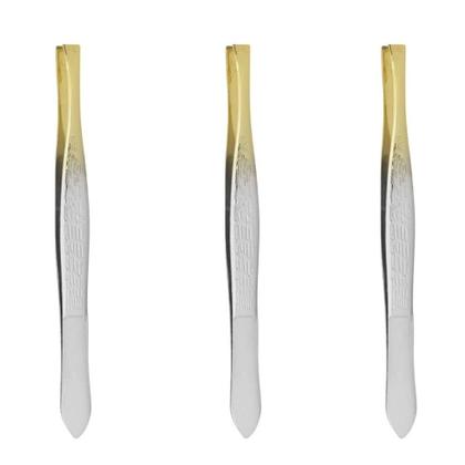 Kit Pinças Belliz Enox Ponta Dourada Reta Cod.700 C/3 - BELLIZ COMPANY Imagem de Kit Pinças Belliz Enox Ponta Dourada Reta Cod.700 C/3