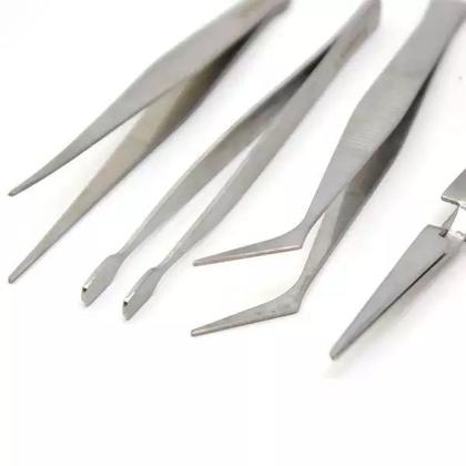 Imagem de Kit Pinças para Artesanato com 4 unidades - Cor Níquel