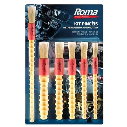 Imagem de Kit Pincéis Para Detalhamento Automotivo Roma