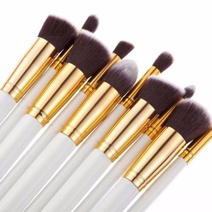 Imagem de Kit Pincéis Pincel Maquiagem Kabuki Profissional Branco