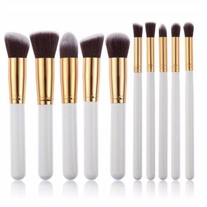 Imagem de Kit Pincéis Pincel Maquiagem Kabuki Profissional Branco