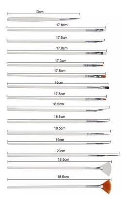 Imagem de Kit Pincel 15 Pinceis Manicure Decoração Artistica Nail Art
