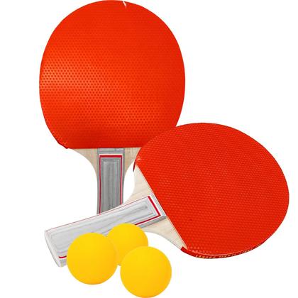 Imagem de Kit Ping Pong 2 Raquete de Tênis de Mesa com 3 Bolinhas