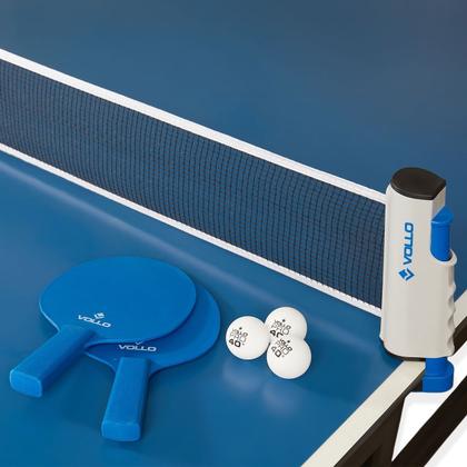 Imagem de Kit Ping Pong 2 Raquetes 3 Bolas e Rede Retrátil Vollo