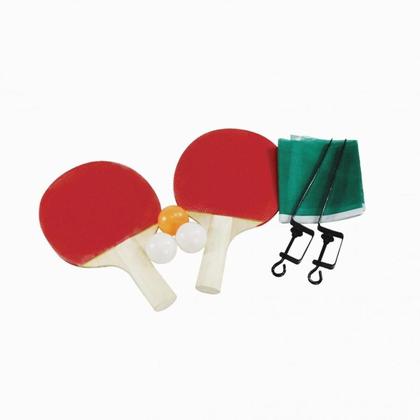 Imagem de Kit Ping Pong 2 Raquetes 3 Bolas Suporte Rede