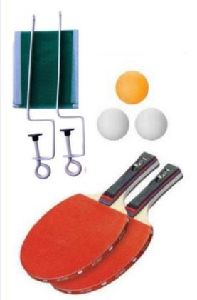 Imagem de Kit Ping Pong 2 Raquetes 3 Bolas Suporte Rede