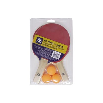 Imagem de Kit Ping Pong 2 Raquetes com 3 Bolinhas Bel