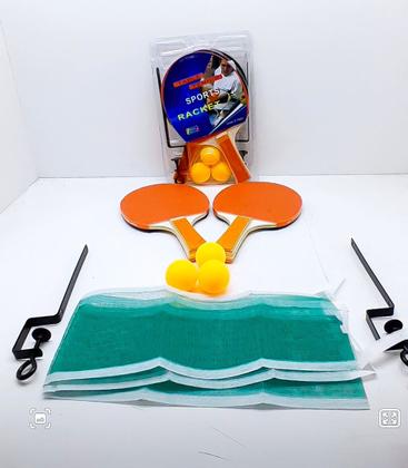 Imagem de Kit Ping Pong Tênis De Mesa 2 Raquetes 3 Bolas 1 Rede