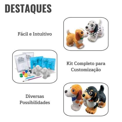 Imagem de Kit Pinte e Molde Pets Gesso e Pintura 3D - Nig Brinquedos
