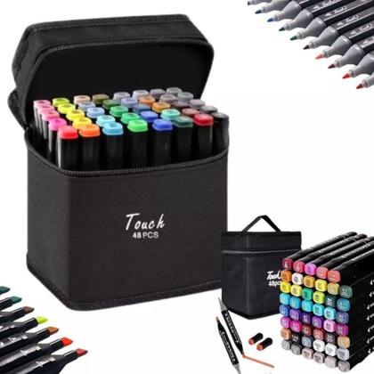 Imagem de Kit Pintura: 48 Canetinhas Coloridas + Livro com Estojo