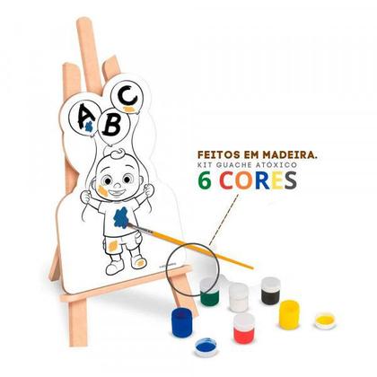 Imagem de Kit Pintura Cocomelon Paleta Tela Cavalete Nig Baby