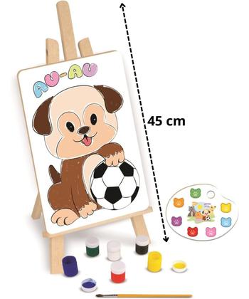 Imagem de Kit Pintura Infantil Madeira com Cavalete Tintas e Pincel Nig Brinquedos Educativos