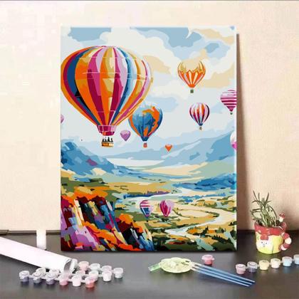 Imagem de Kit Pintura Numerada Arte Terapia 40X50cm Balões Mágicos