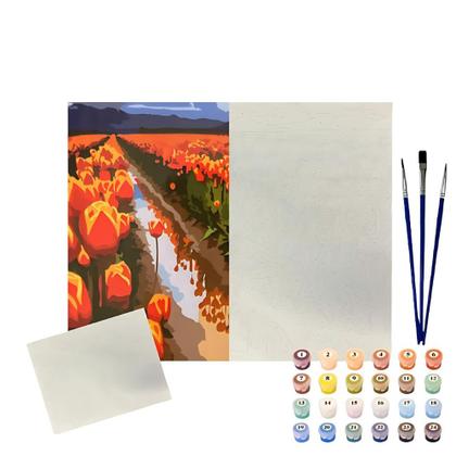 Imagem de Kit Pintura por Números Sinoart Campo de Tulipas 40x50cm
