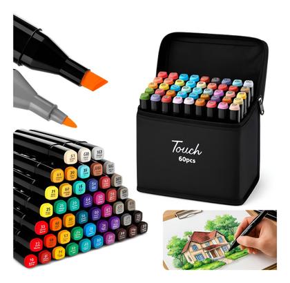 Imagem de Kit Pintura Touch 60 Cores com Estojo + Livro Bobbie