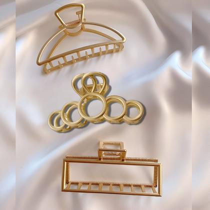 Imagem de Kit Piranhas de Cabelo em Metal Presilhas Garra Grande Fixação Forte e Resistente Coreanas 