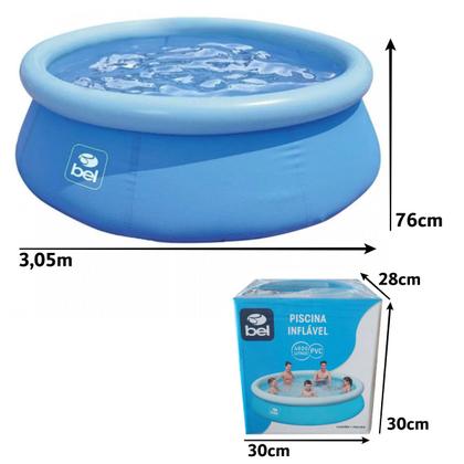 Imagem de Kit Piscina Gigante 4600L Inflável 1 Reparo e Bomba De Ar