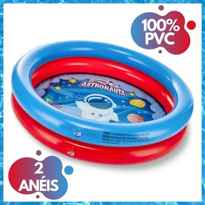Imagem de Kit Piscina Infantil 21 Litros Criança Inflável 2 Anéis Com 25 Bolinhas Coloridas