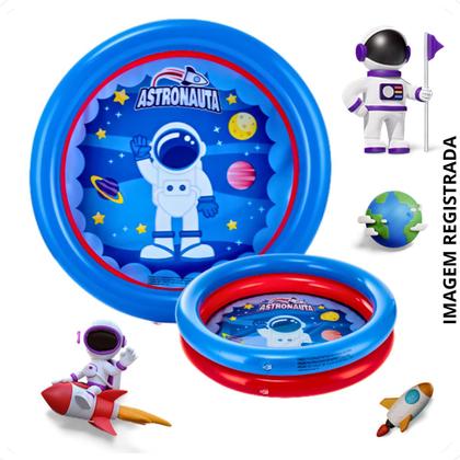 Imagem de Kit Piscina Infantil 21 Litros Criança Inflável 2 Anéis Com 25 Bolinhas Coloridas