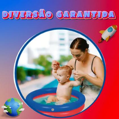 Imagem de Kit Piscina Infantil 21 Litros Criança Inflável 2 Anéis Com 25 Bolinhas Coloridas