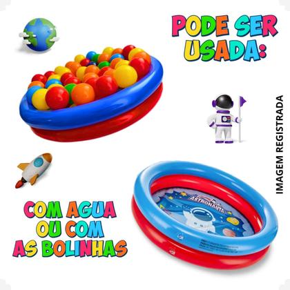 Imagem de Kit Piscina Infantil 21 Litros Criança Inflável 2 Anéis Com 25 Bolinhas Coloridas