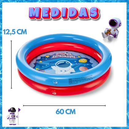 Imagem de Kit Piscina Infantil 21 Litros Criança Inflável 2 Anéis Com 25 Bolinhas Coloridas