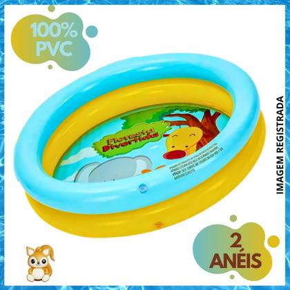 Imagem de Kit Piscina Infantil 21 Litros Criança Inflável 2 Anéis Com 25 Bolinhas Coloridas