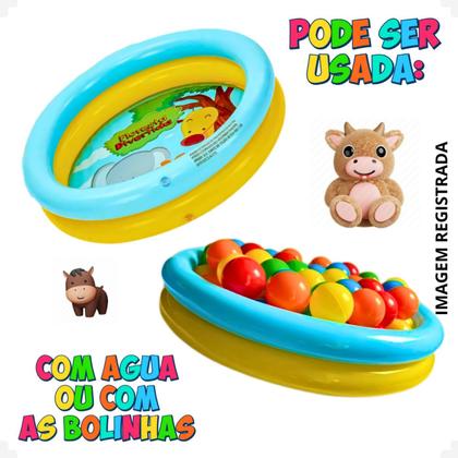 Imagem de Kit Piscina Infantil 21 Litros Criança Inflável 2 Anéis Com 25 Bolinhas Coloridas