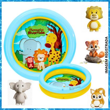 Imagem de Kit Piscina Infantil 21 Litros Criança Inflável 2 Anéis Com 25 Bolinhas Coloridas