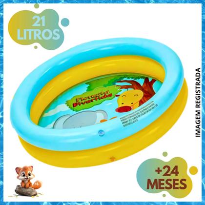 Imagem de Kit Piscina Infantil 21 Litros Criança Inflável 2 Anéis Com 25 Bolinhas Coloridas