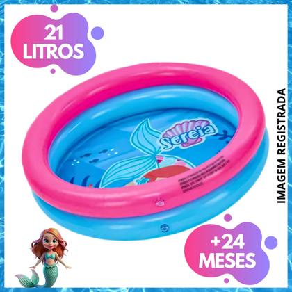 Imagem de Kit Piscina Infantil 21 Litros Criança Inflável 2 Anéis Com 25 Bolinhas Coloridas