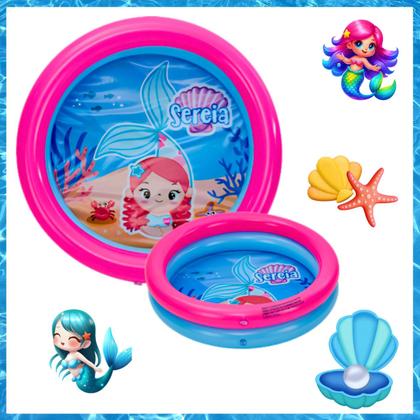 Imagem de Kit Piscina Infantil 21 Litros Criança Inflável 2 Anéis Com 25 Bolinhas Coloridas