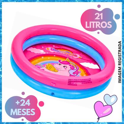 Imagem de Kit Piscina Infantil 21 Litros Criança Inflável 2 Anéis Com 25 Bolinhas Coloridas