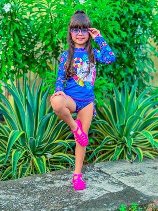 Imagem de Kit Piscina praia Blusa Térmica Proteção Uv50 e Biquíni