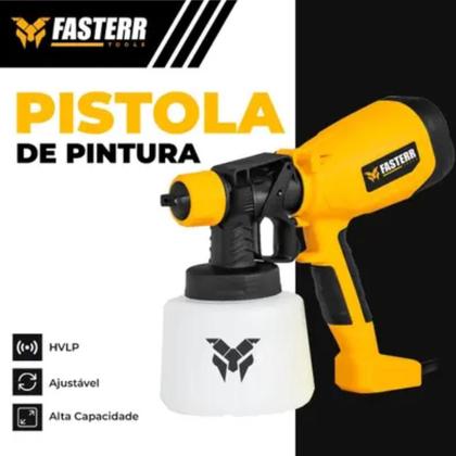 Imagem de Kit Pistola de Pintura Pulverizadora HVLP Elétrica 550W 1400ml com Lona e acessórios Fasterr