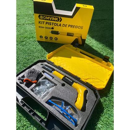 Imagem de Kit pistola de pregos manual bomvink com acessórios profissional
