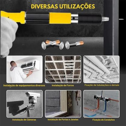 Imagem de Kit pistola de pregos manual bomvink com acessórios profissional