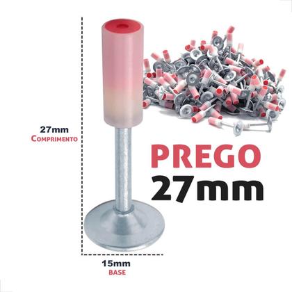 Imagem de Kit Pistola Finca Pino de Fixação Profissional com 220 Pregos Maleta Sem Esforço Rebitadeira