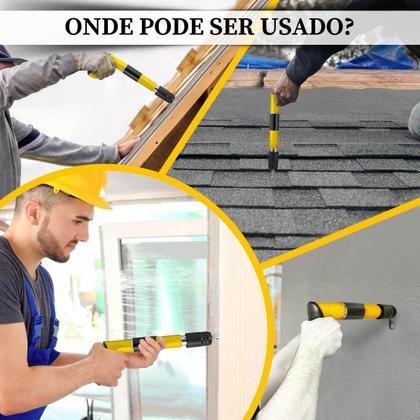 Imagem de Kit Pistola Finca Pino de Fixação Profissional com 220 Pregos Maleta Sem Esforço Rebitadeira