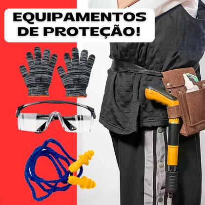 Imagem de Kit Pistola Finca Pino de Fixação Profissional com 220 Pregos Maleta Sem Esforço Rebitadeira