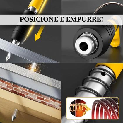 Imagem de Kit Pistola Finca Pino de Fixação Profissional com 220 Pregos Maleta Sem Esforço Rebitadeira