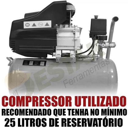 Imagem de Kit Pistola Pintura Pneumático Compressor Stels Tanque Baixo