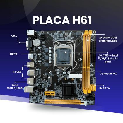 Imagem de Kit Pl Mãe H61 + Processador I5 2400