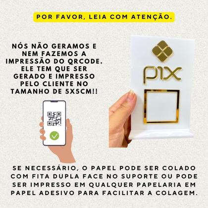 Imagem de Kit Placa de Pix com Porta cartão de Visita - Acrílico Preto e espelhado