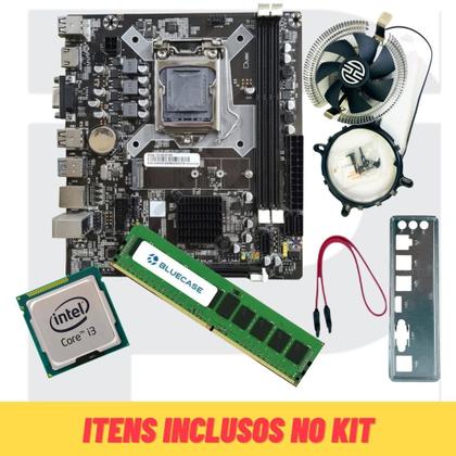 Imagem de Kit Placa Mãe H81 M2 Lga1150 + I3 4130 + 16gb Ddr3 + Gigalan