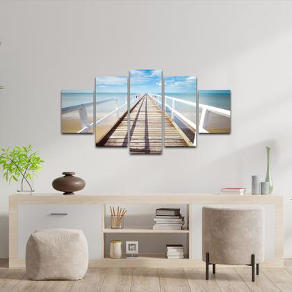 Imagem de Kit Placa Quadro Decorativo 5 pçs 3D Borda infinita Ponte 2