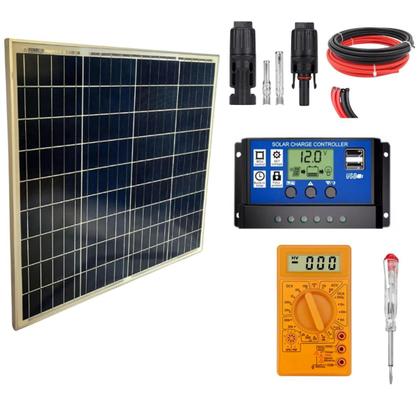 Imagem de Kit Placa Solar Painel 60w + Controlador + Multímetro +Chave